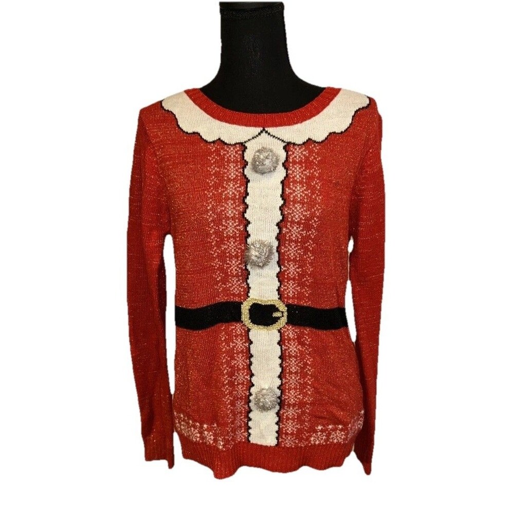 Holiday Hype Large Christmas Holiday Long Sleeve Multicolor Pullover Sweater